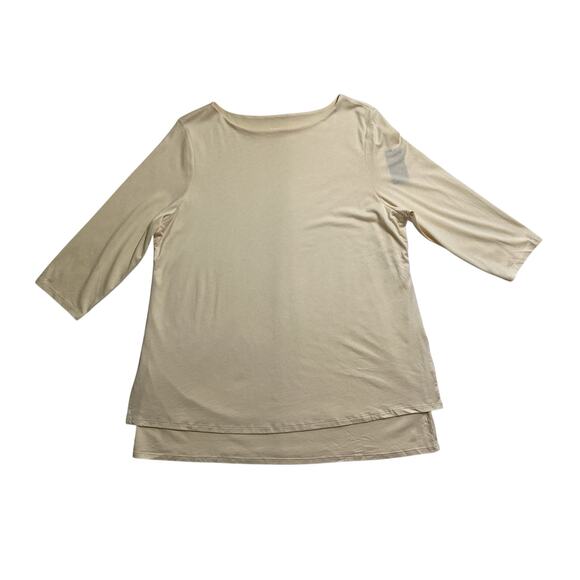 J.Jill Pure Jill boat neck layered tunic yellow jersey knit sz L - Picture 3 of 7